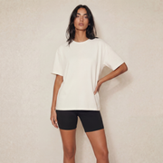T-shirt biały off white bawełniany Soft Day Oversize