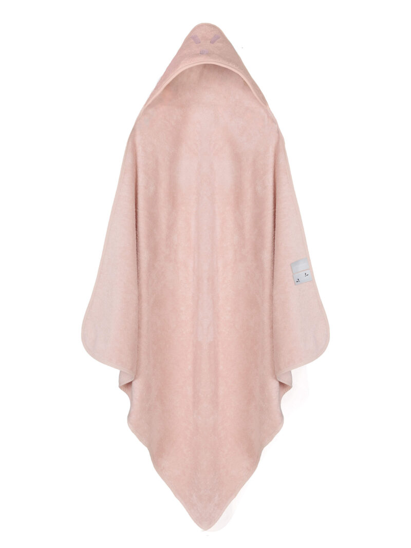 Ręcznik z kapturkiem bambusowo-bawełniany różowy z haftem kolekcja TowelPower.Piapimo.