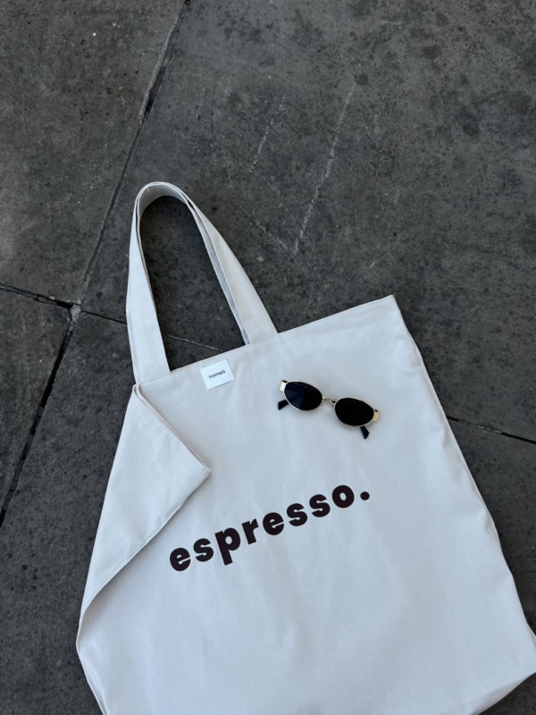 espresso tote bag beżowa piapimo naturalna