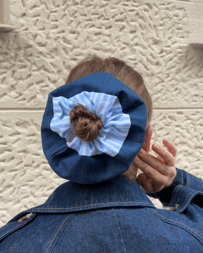 scrunchie duże piapimo jeansowe niebieskie