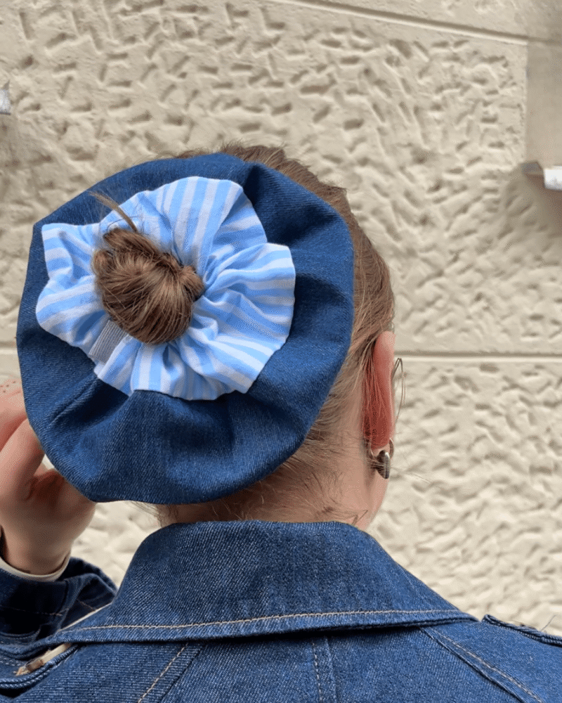 scrunchie duże piapimo jeansowe niebieskie